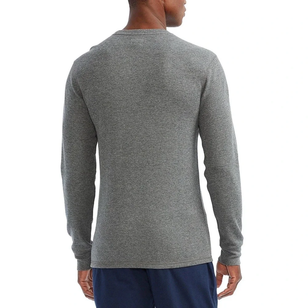 Polo RALPH LAUREN Mens Big Pony Logo Thermal Waffle Knit Shirt Big Tall 1XT Grey